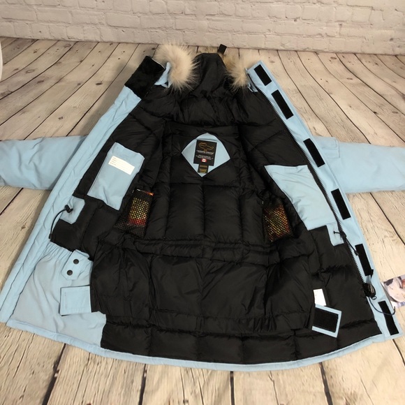 Canada Goose Coat Heli Arctic Parka Sky Blue 3xs - Picture 4 of 8